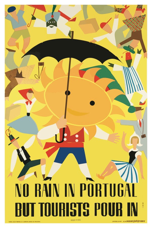 No Rain In Portugal Vintage Postcard